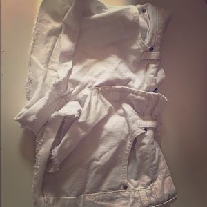 White jean shorts